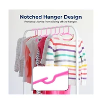 SereneLife 60 Pcs. Non-Slip Plastic Kids Hangers - Durable and Space-Saving Closet Organizers for Infants, Toddlers, and Kids' Clothing (Pink