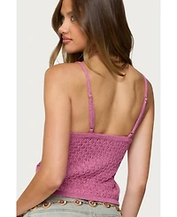 Edikted Women's Frankey Sparkly Textured Knit Tank Top