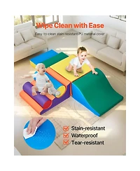 Slickblue Toddler 7 Piece Foam Climbing Blocks Set Preschoolers Indoor Play