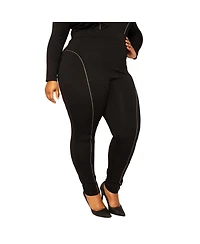 Poetic Justice Plus High Rise Ponte Moto Style Leggings