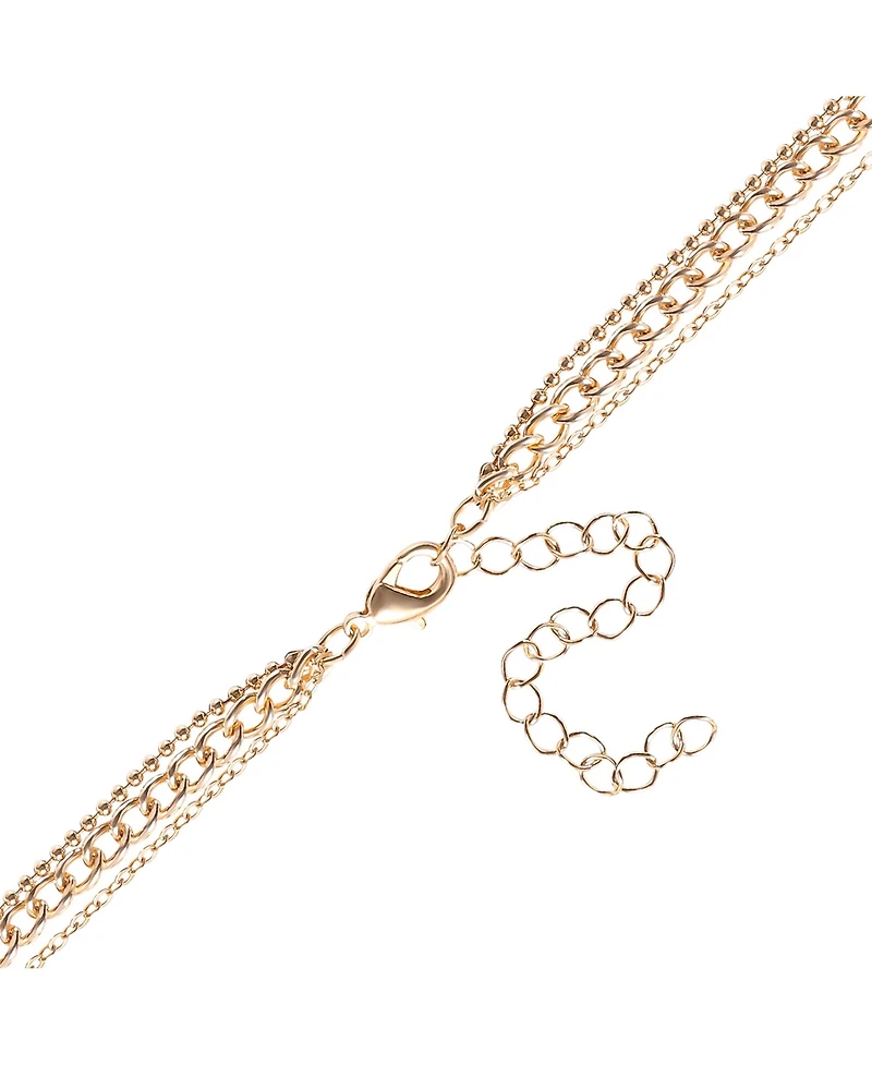 Jessica Simpson Gold-Tone Multi-Charm Heart Layered Necklace Set