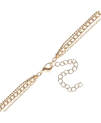 Jessica Simpson Gold-Tone Multi-Charm Heart Layered Necklace Set