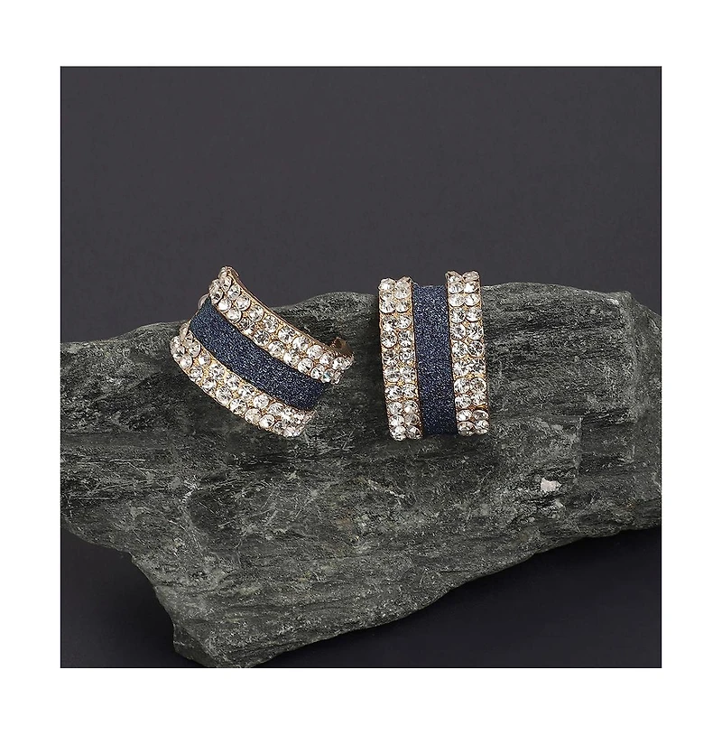 Sohi Women's Multicolour Embellished Racetrack Hoop Earrings