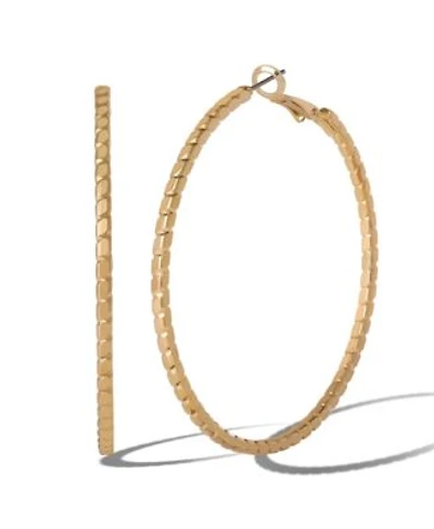 Jessica Simpson Omega Gold Tone Statement Hoop Earrings