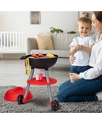 Slickblue 28 Piece Kids Bbq Grill Playset with Pretend Cooking Sound and Light Features