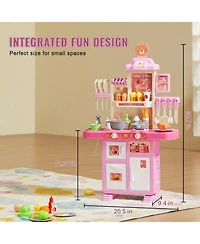 Slickblue Kids Kitchen Playset with 48 Piece Pretend Cooking Accessories for Imaginative Play