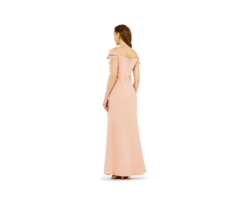 Amri Women's Lace Cutout Floral Embellished Off-The-Shoulder Crepe Gown