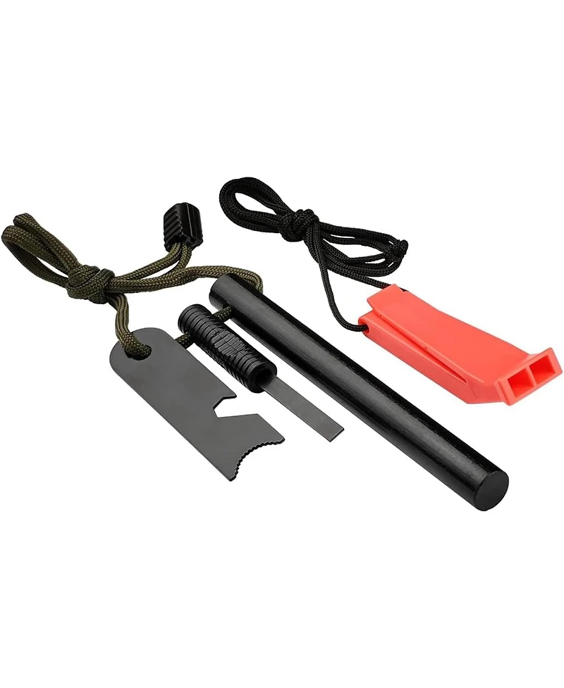 Aofar Fire Starter, Af-376 Ferrocerium (Ferro) Rods, Fire Starter Kit with Two Multi-Tool Fire Strikers, 80dB Survival Whistle, Paracord Lanyard for C