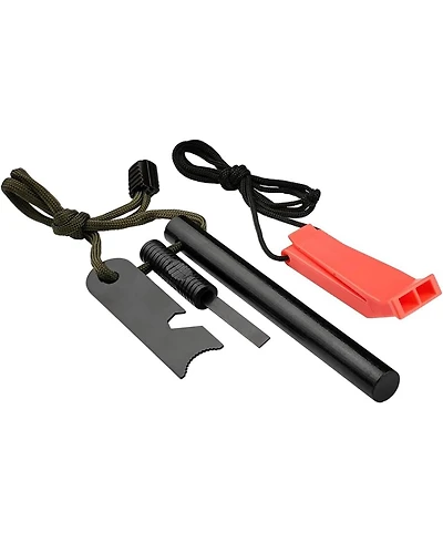 Aofar Fire Starter, Af-376 Ferrocerium (Ferro) Rods, Fire Starter Kit with Two Multi-Tool Fire Strikers, 80dB Survival Whistle, Paracord Lanyard for C