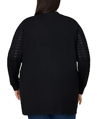 Melissa Paige Plus Size Pointelle Cardigan Sweater
