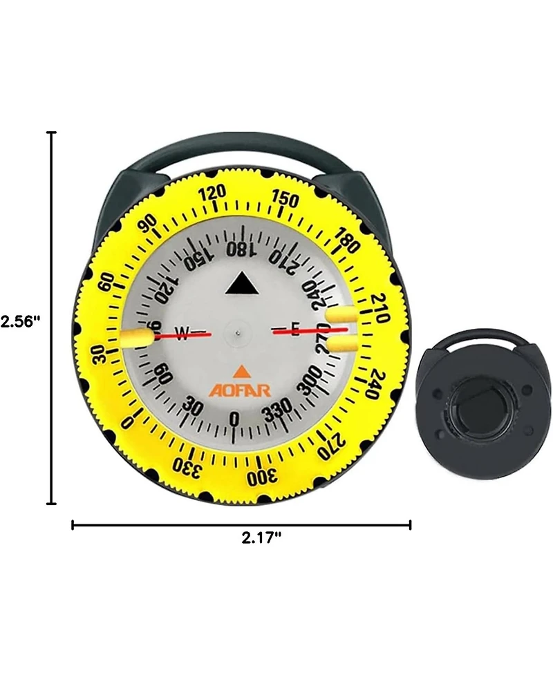Aofar Dive Compass Af-Q60C Waterproof, Durable, Compact. Compass with Hose clamp Design for Sailing, Diving