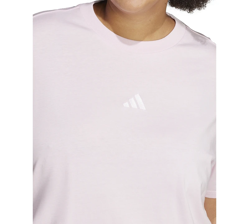 adidas Plus Essentials Cotton Crewneck Short-Sleeve Logo T-Shirt