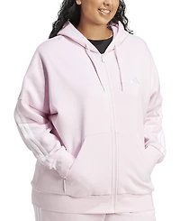adidas Plus Essentials 3-Stripes Full-Zip Fleece Hoodie