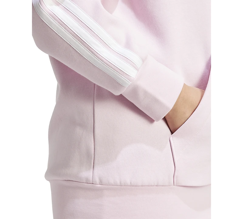 adidas Plus Essentials 3-Stripes Full-Zip Fleece Hoodie
