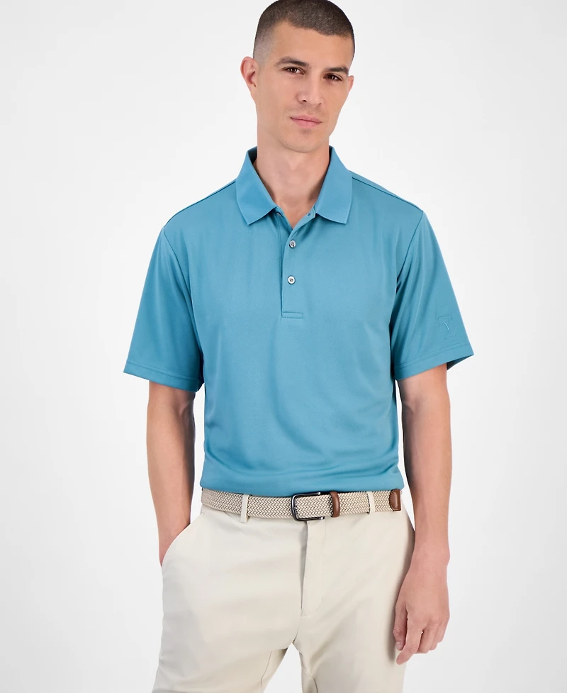 Pga Tour Men's Airflux Regular-Fit Mesh Performance Golf Polo Shirt