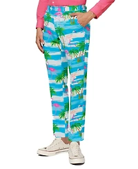 OppoSuits Men's Flamingo Print Costume - Slim Fit Includes Matching Blazer Jacket Pants & Tie Tropical Party Costumes