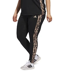 adidas Plus Animal-Print 3-Stripes High-Rise Full-Length Leggings