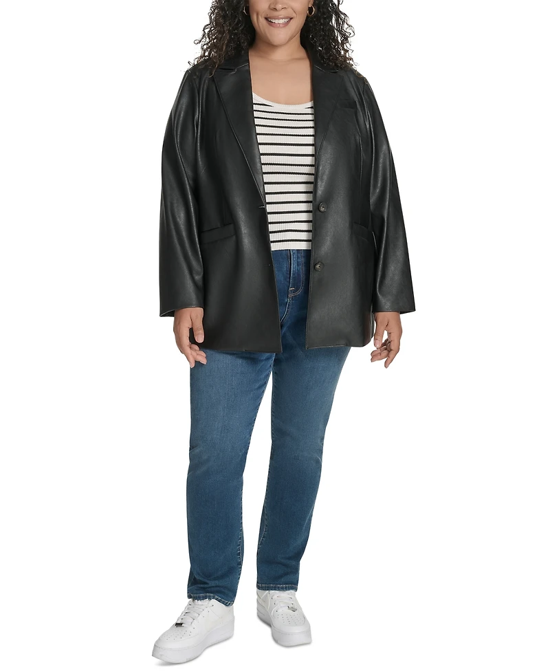 Levi's Plus Faux-Leather Peak-Lapel Jacket