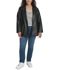 Levi's Plus Faux-Leather Peak-Lapel Jacket