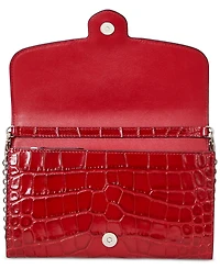 Lauren Ralph Adair Croc-Embossed Leather Small Crossbody