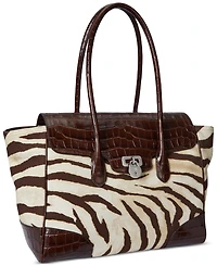 Lauren Ralph Lauren Zebra-Print Canvas Extra Large Tanner Satchel