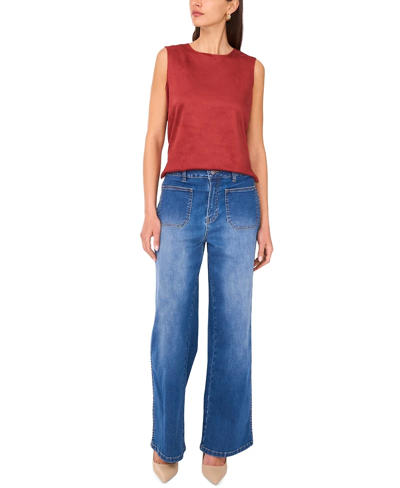 Vince Camuto Women's Sleeveless Faux-Suede Top