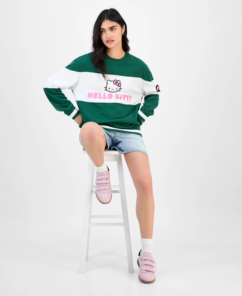 Love Tribe Juniors' Varsity Hello Kitty Sweatshirt