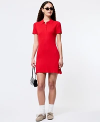French Connection Women's Ribbed Polo-Collar Mini Dress