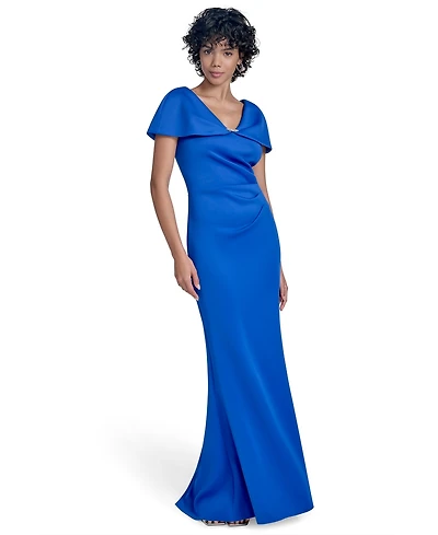 Jessica Howard Petite Cape-Sleeve Scuba Gown