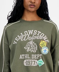 Rebellious One Juniors' Yellowstone Crewneck Sweatshirt