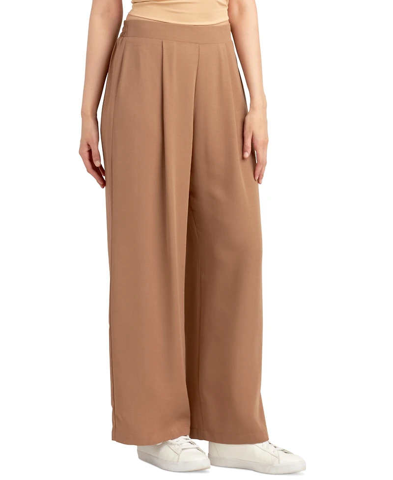 Bcx Juniors' Pleated Pull-On Wide-Leg Pants