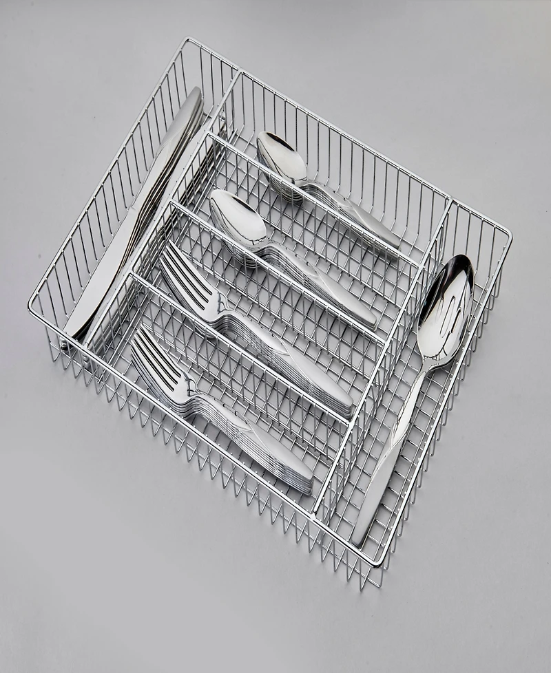 Ornative Anona 42-Pc. Flatware Set with Wire Caddy, Service for 8