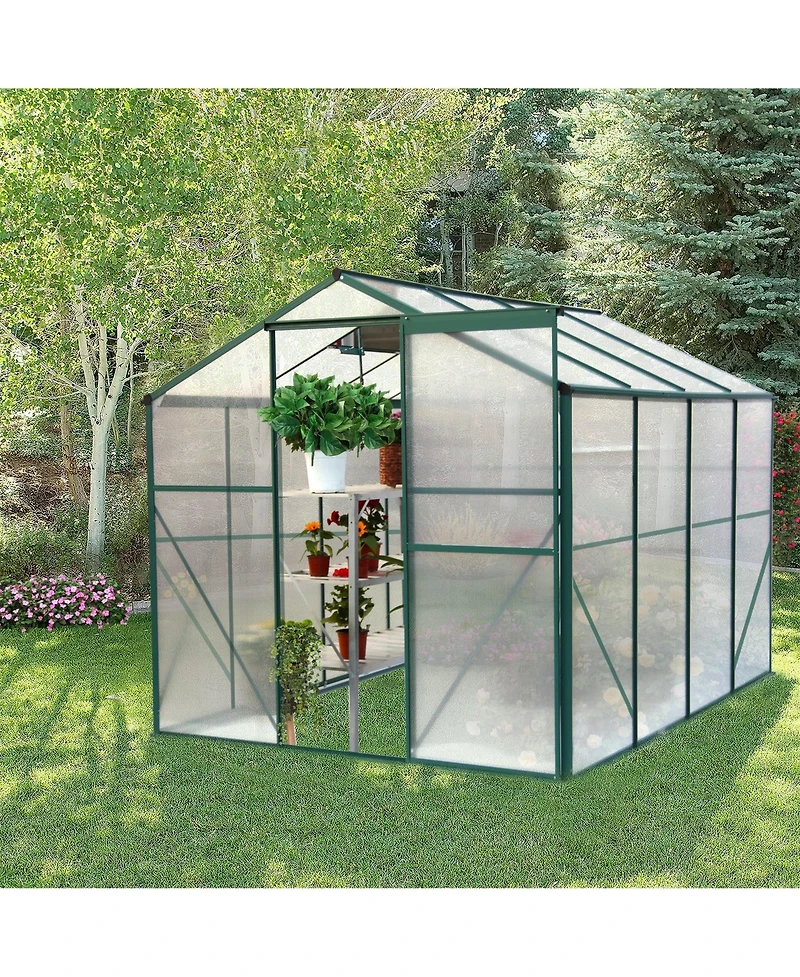 Mondawe 6'x8' Heavy Duty Polycarbonate Greenhouse for Backyard