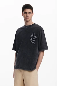 Desigual Men's Denim T-shirt Mickey Mouse