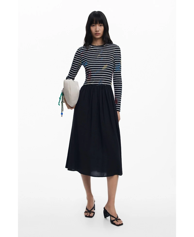 Desigual Women's Striped combined dress
