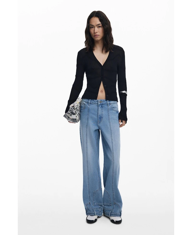 Desigual Women's Fitted textured cardigan