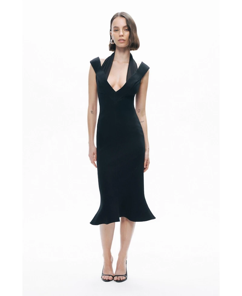 Nocturne Women's Chiffon Detailed Midi Dress