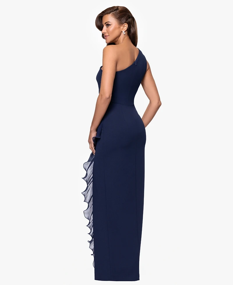 Xscape Petite Sleeveless One-Shoulder Sheath Dress