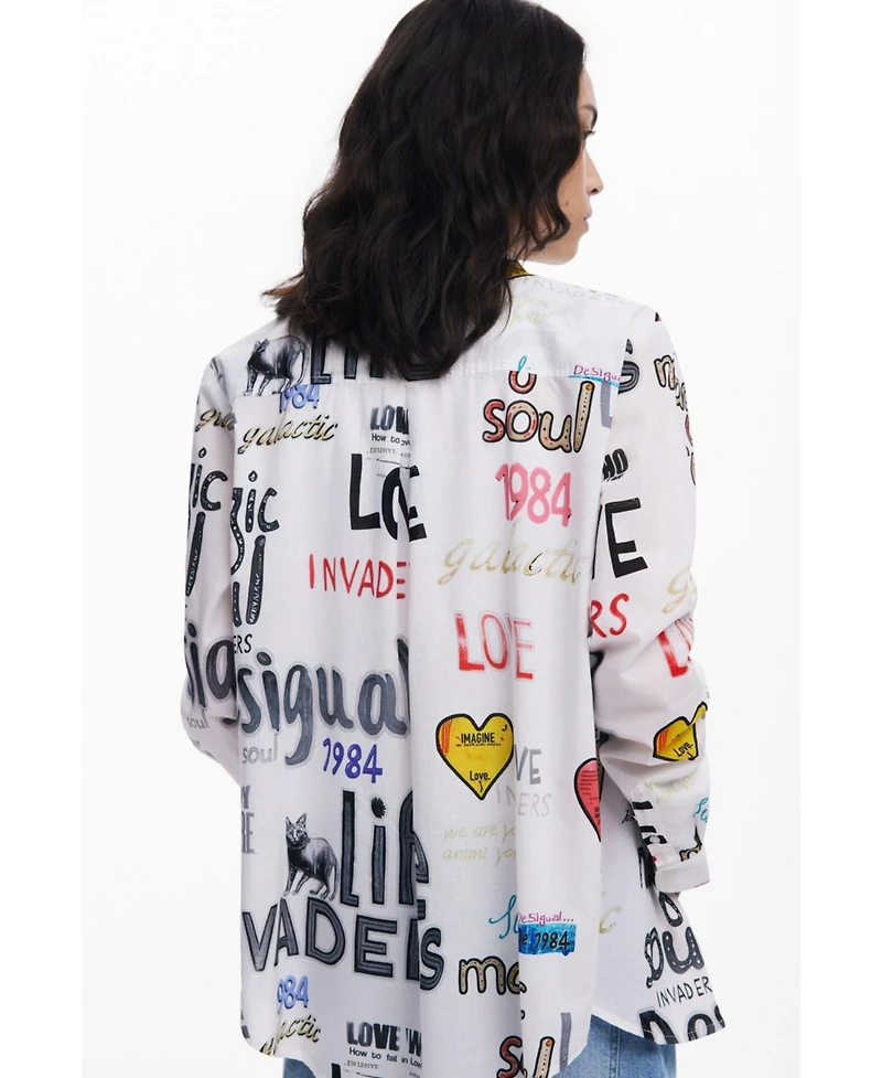 Desigual Women's Cotton shirt with letters