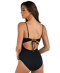 La Blanca Women's Island Goddess Tummy-Control Shirred Bandeau One-Piece Swimsuit