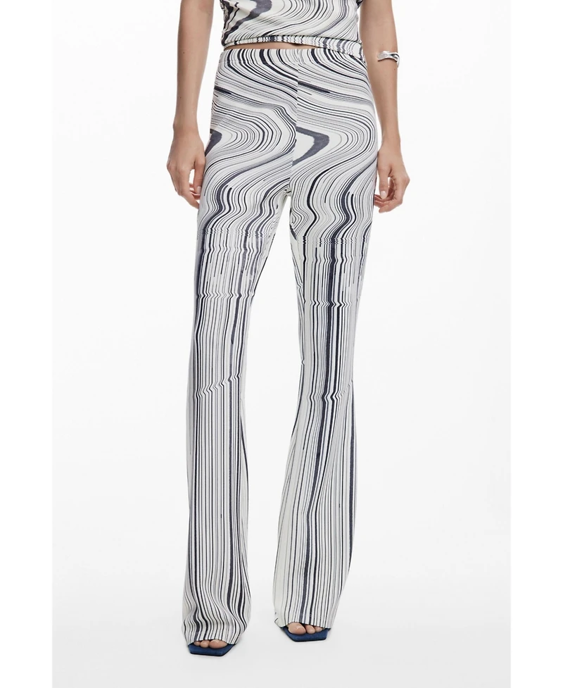 Desigual Women's Elastic pants with distorted stripes