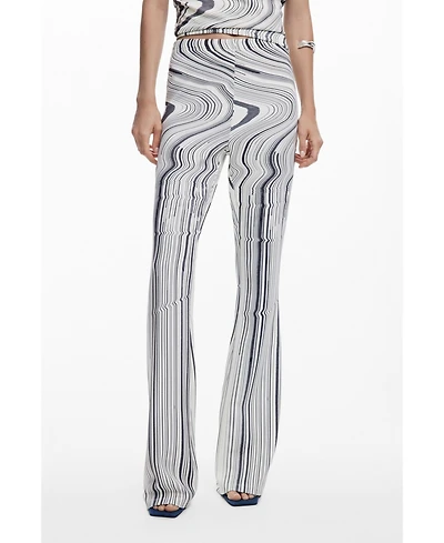 Desigual Women's Elastic pants with distorted stripes
