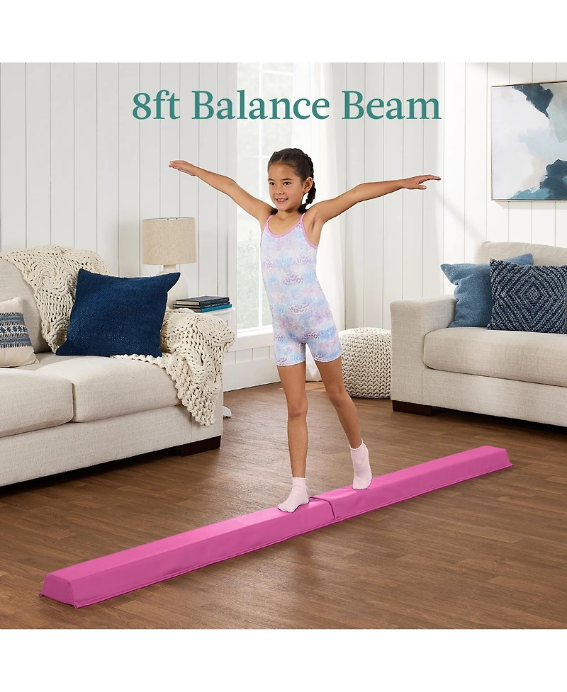 Best Choice Products 10ftx4ftx2in Folding Gym Mat 4-Panel w/ Carrying Handles & Balance Beam