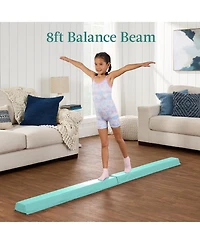 Best Choice Products 10ftx4ftx2in Folding Gym Mat 4-Panel w/ Carrying Handles & Balance Beam