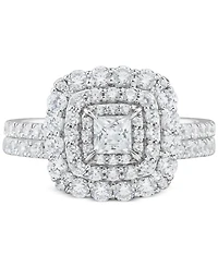 Diamond Princess Triple Halo Bridal Ring Set (1-1/2 ct. t.w.) in 14k White Gold