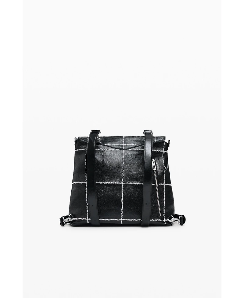 Desigual Women's Medium convertible checkered backpack