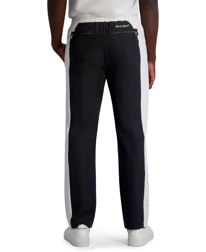 Karl Lagerfeld Paris Men's Relaxed Fit Color Block Track Pants