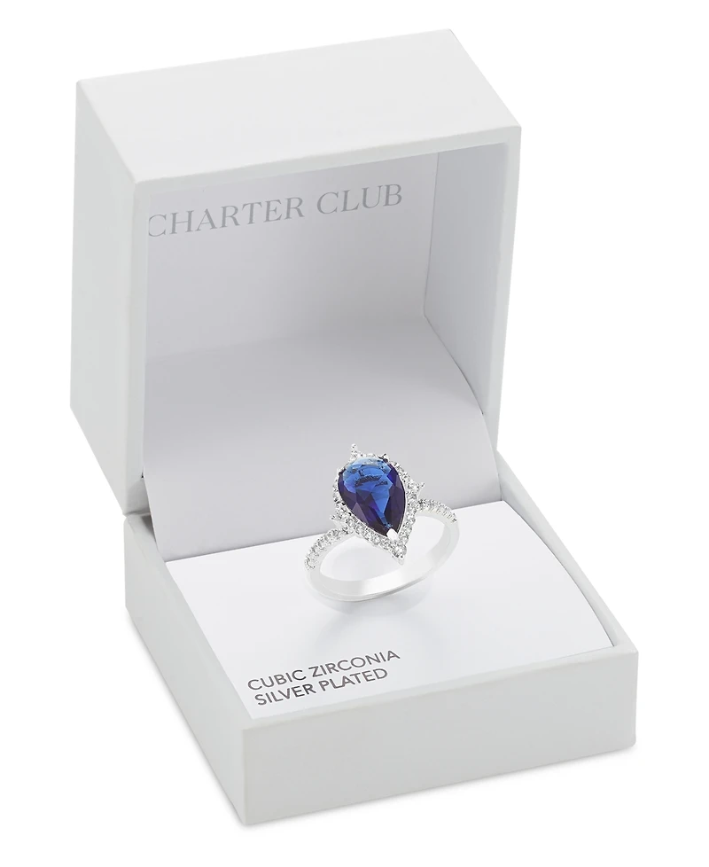 Charter Club Pave & Pear-Shape Color Crystal Ring, Exclusively at Macy's