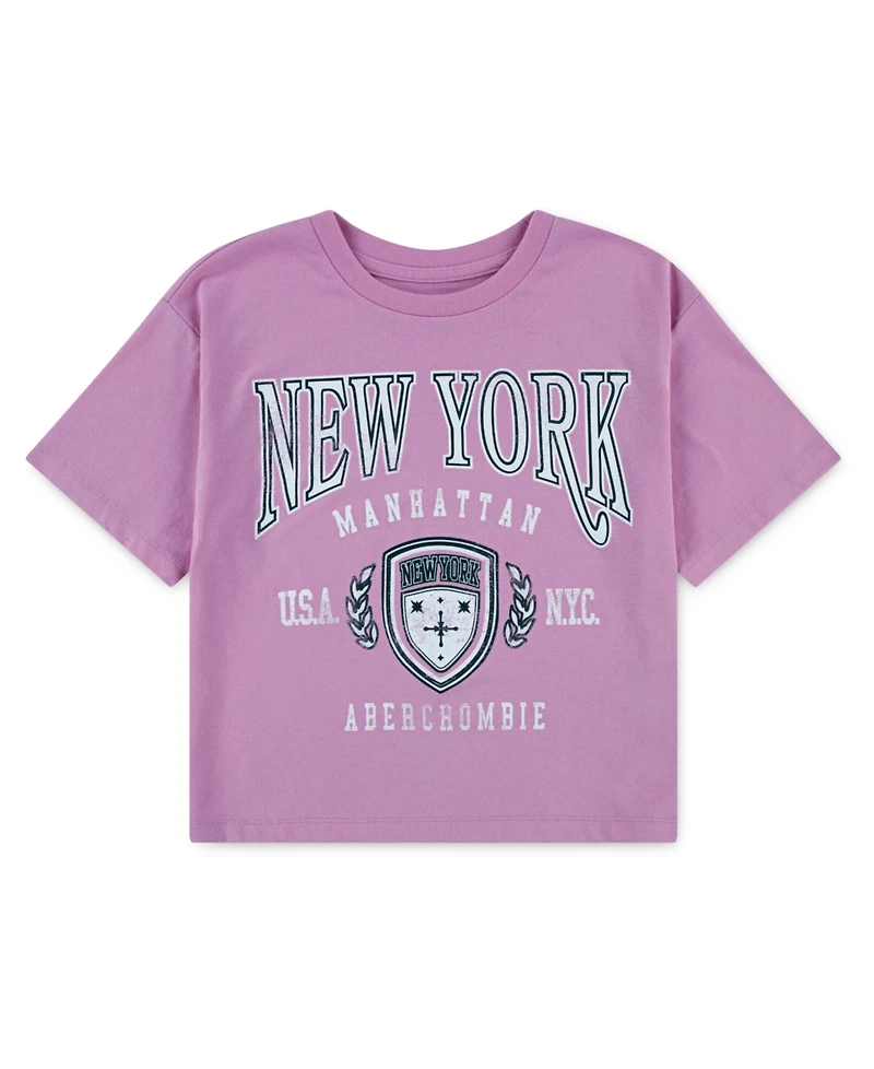 abercrombie kids Girls New York Crest Boxy T-Shirt