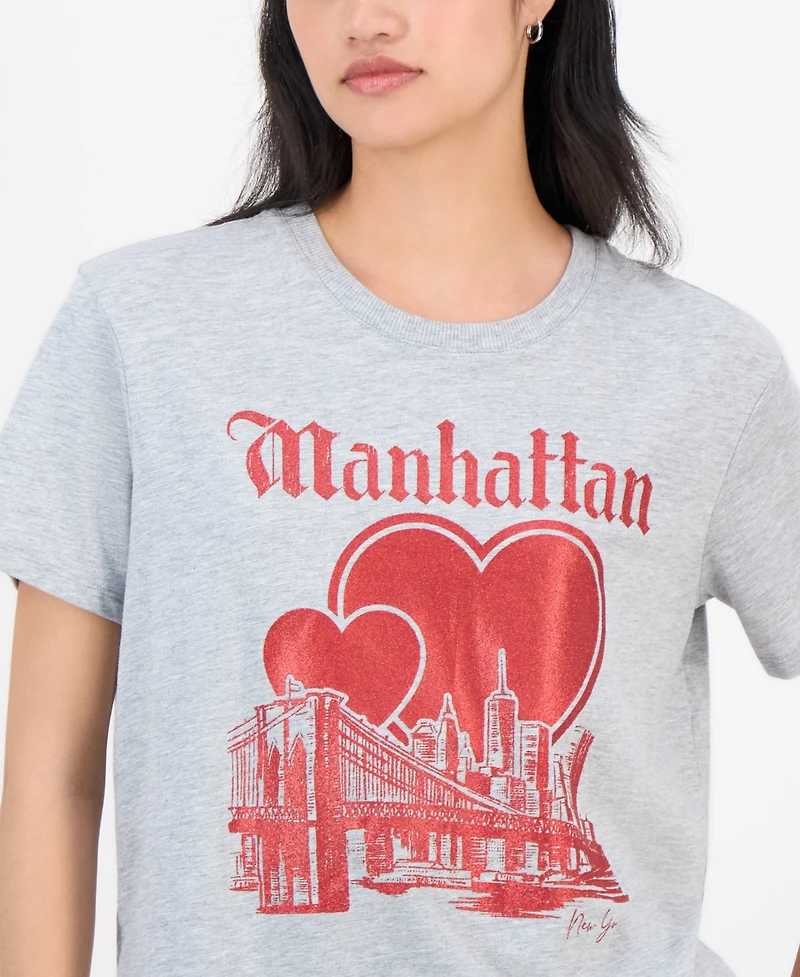 Self Esteem Juniors' Manhattan Love Graphic-Print Boyfriend T-Shirt